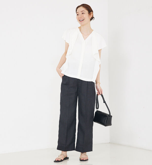 qualite「袖タックフリルシャツ」|シャツ・ブラウス|