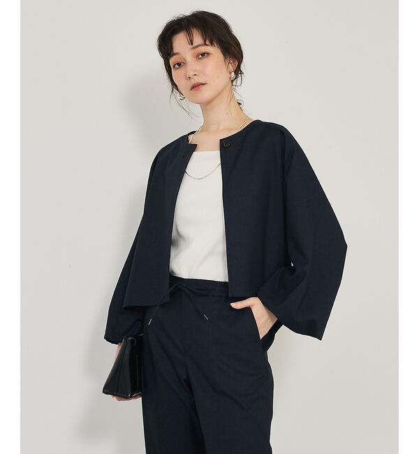 qualite「【セットアップ対応】バルーンジャケット」|ノーカラージャケット|