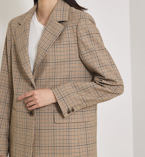 qualite「【Oggi・Can Cam 掲載】【セットアップ対応】TWツイルチェックテーラー」|テーラードジャケット|