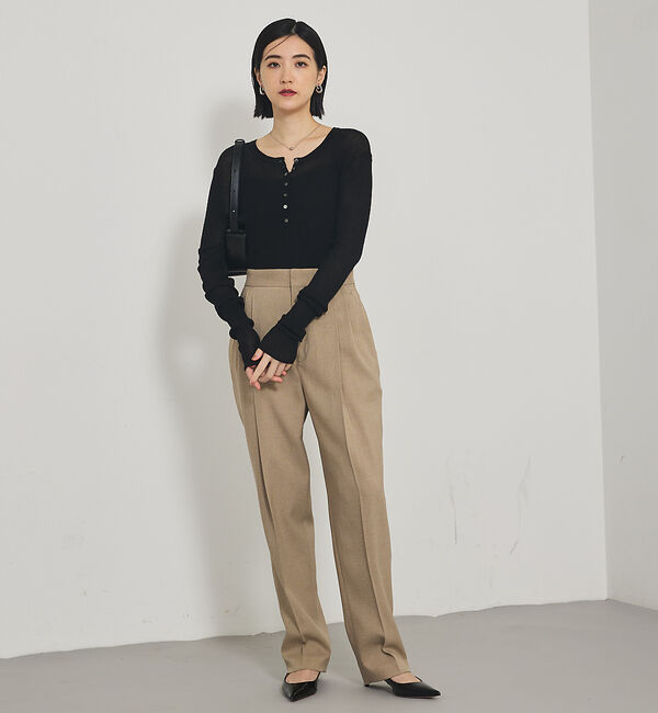 qualite「【セットアップ対応】ツイードタックテーパード」|その他|ベージュ