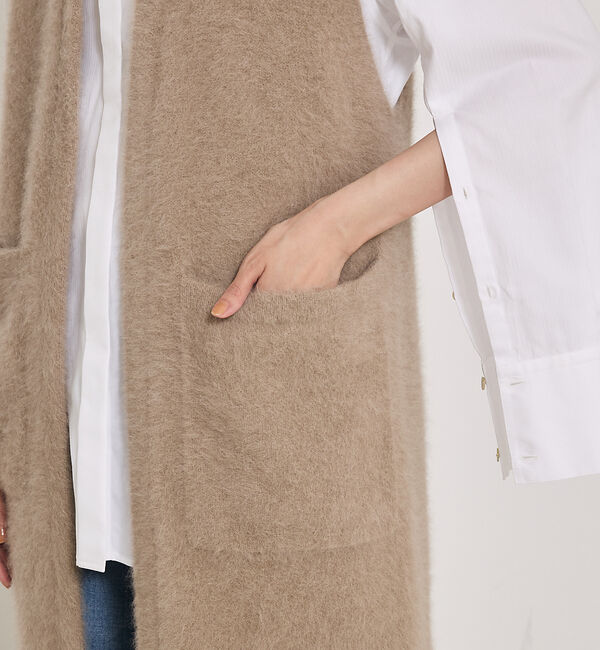 qualite「【大人気ジレが今季verに！】フォックスカシミアロングジレ」|ニット・セーター|