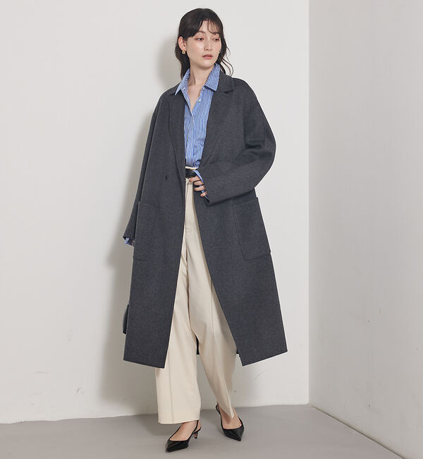 qualite「【毛玉になりにくい】ダブルフェイスチェスターコート」|その他|