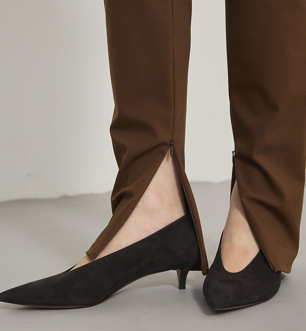 qualite「ご好評につきブラック再入荷！【細見えパンツ】トリコットスリムパンツ」|その他|