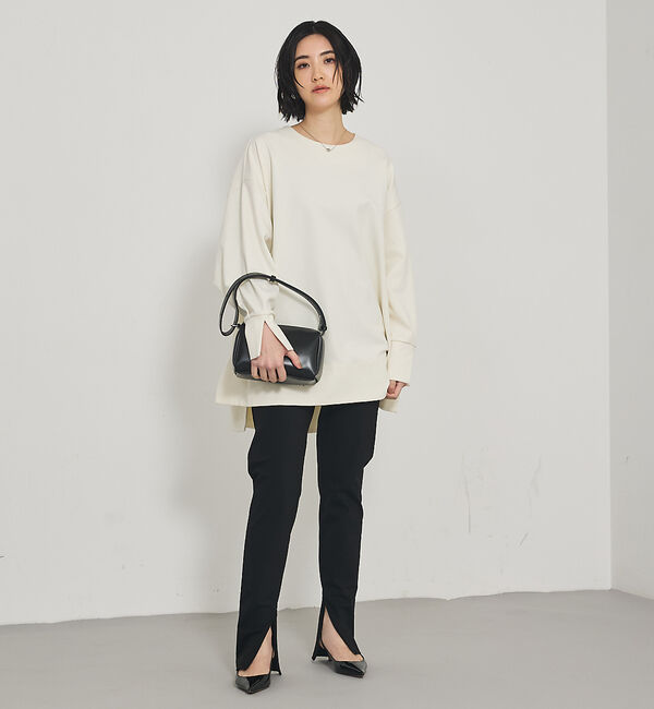 qualite「ご好評につきブラック再入荷！【細見えパンツ】トリコットスリムパンツ」|その他|