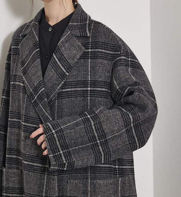 qualite「ウールチェックチェスターコート」|その他|