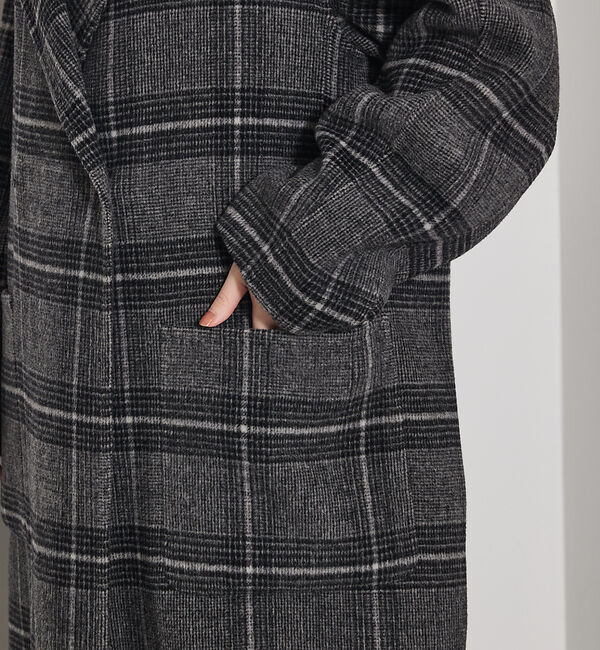 qualite「ウールチェックチェスターコート」|その他|