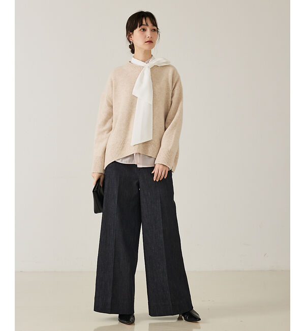 qualite「ハイウエストトラウザーデニム」|デニム|