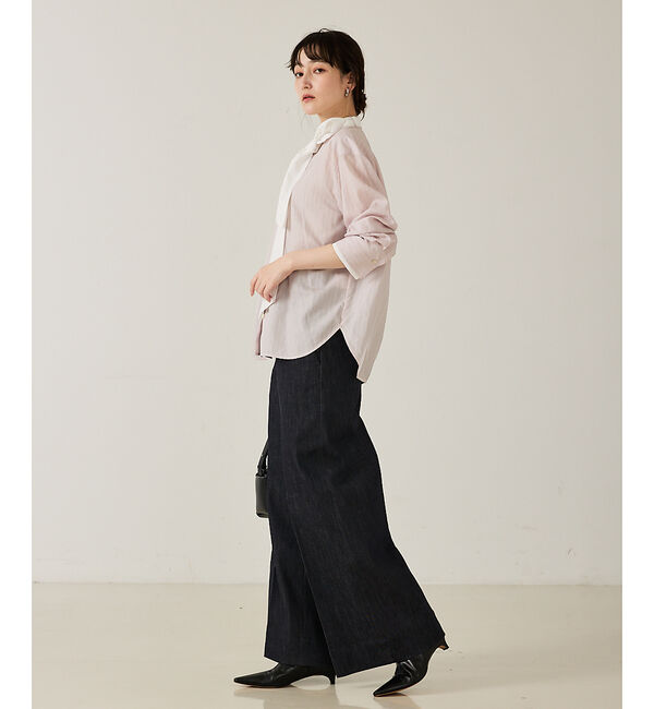 qualite「ハイウエストトラウザーデニム」|デニム|