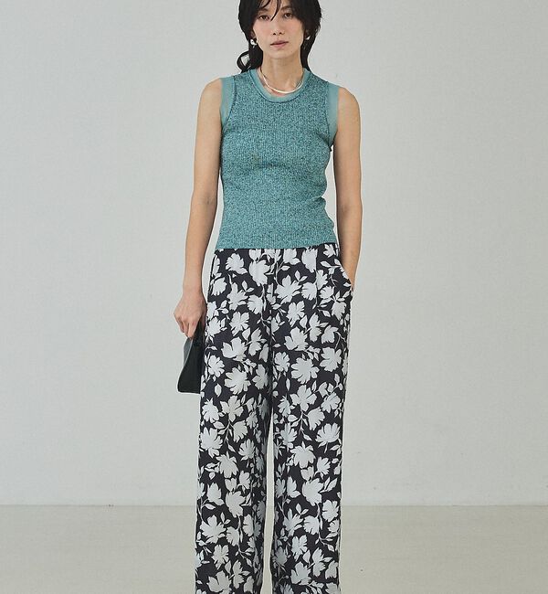 qualite「シアーミックスリブノースリーブ」|キャミソール|