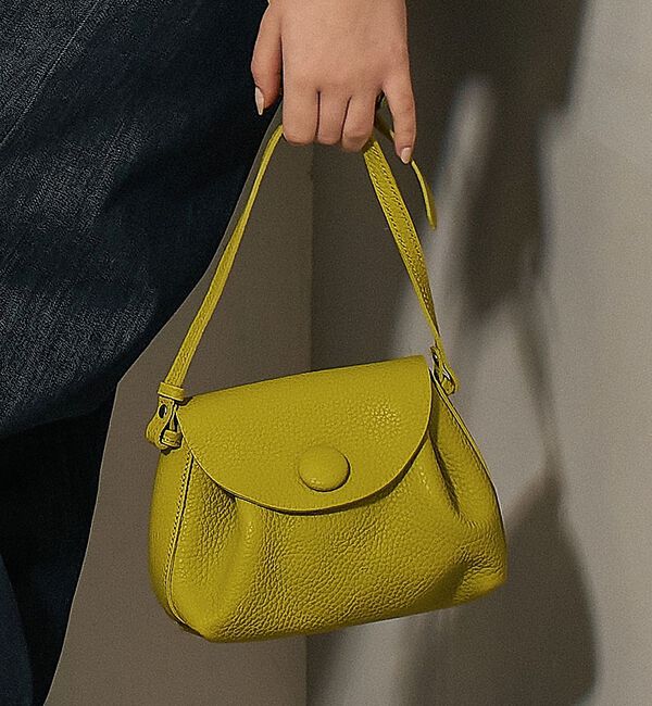 qualite「シュリンクレザーミニショルダーバッグ」|ショルダー・メッセンジャー|ライム