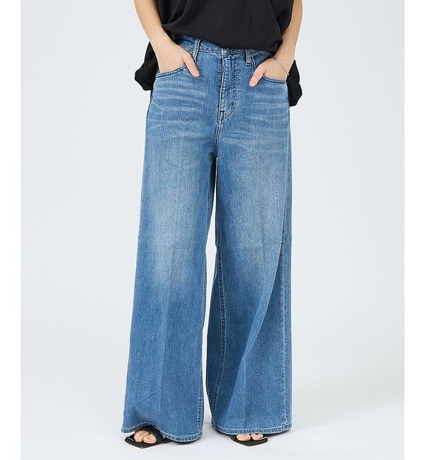 qualite「【Healthy DENIM】Wild Ginger  ワイドデニム」|デニム|ネイビー