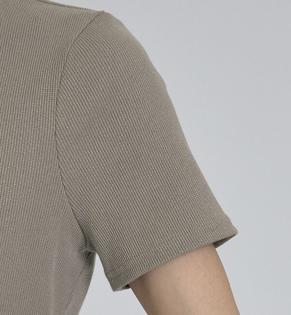 qualite「【大人ラメ&times;スリット】ラメテレコTシャツ」|Tシャツ・カットソー|