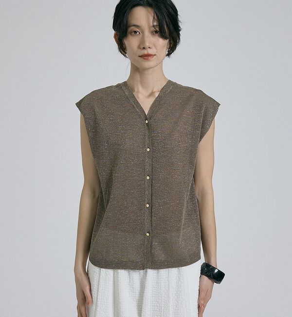 qualite「【前後着用可能！】ラメ2WAYニット【予約】」|ベスト・ジレ|