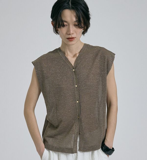 qualite「【前後着用可能！】ラメ2WAYニット【予約】」|ベスト・ジレ|