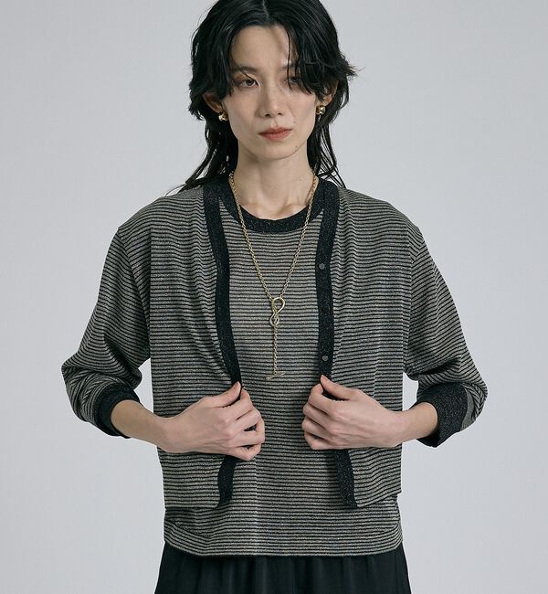 qualite「【前後着用可能！】ラメ2WAYニット【予約】」|ベスト・ジレ|
