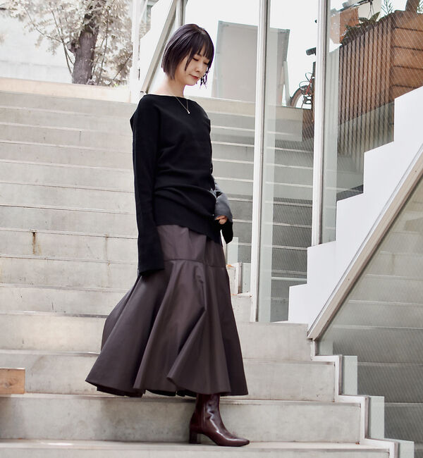 AU BANNISTER「【最高ブーツ/ 5.5cmヒール】スクエアトゥブーツ」|ショートブーツ|