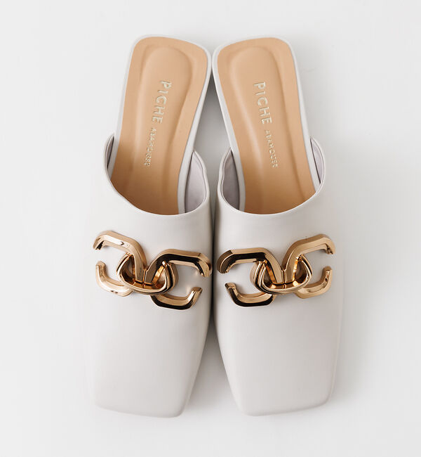 AU BANNISTER「【WEB限定】メタルモチーフワイドスクエアミュール」|その他|