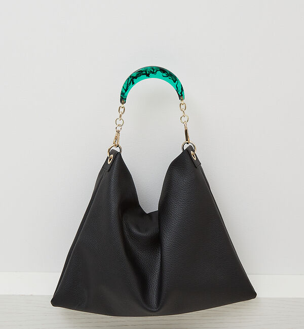 LOWELL things「Resin-T/アクリルHOBOショルダーバッグ 24AW」|トートバッグ|ブラック