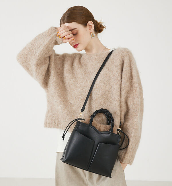 LOWELL things「TWISTE/ダブルポケットファー2WAYトート M」|ショルダー・メッセンジャー|