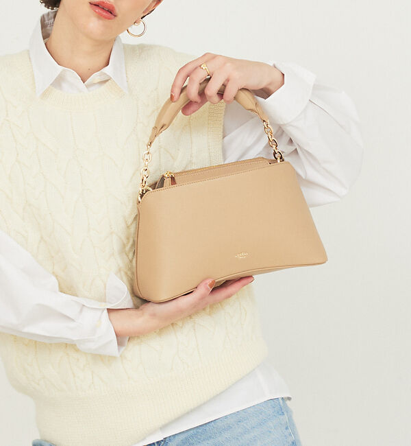 LOWELL things「【VERY掲載】Sque/クッションハンドルミニショルダー」|ショルダー・メッセンジャー|ベージュ