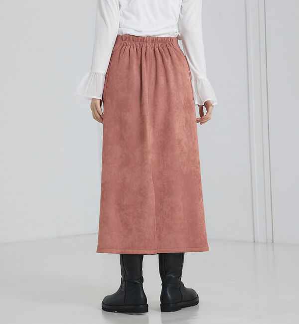 abahouse mavie「フェイク（スエード＆レザー）ロングタイトスカート」|スカート|