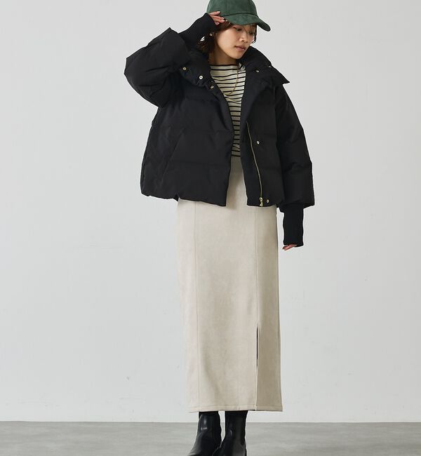 abahouse mavie「【WEB Domani掲載】袖リブシームレススタンドダウン/ロングセラー/定番/」|ダウン|