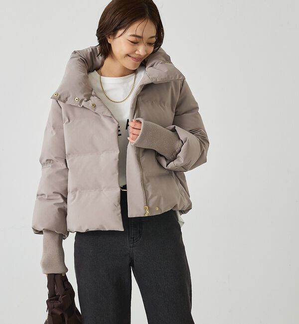 abahouse mavie「【WEB Domani掲載】袖リブシームレススタンドダウン/ロングセラー/定番/」|ダウン|