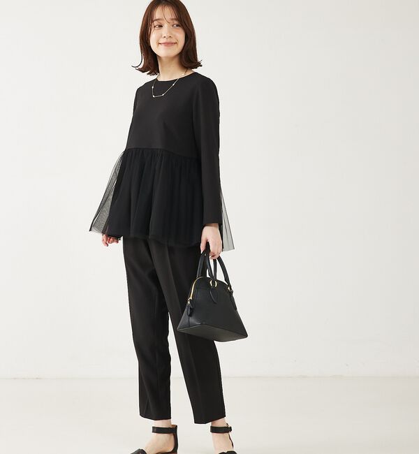 abahouse mavie「【エニデイカセット】チュールブラウス＆テーパードパンツ」|シャツ・ブラウス|