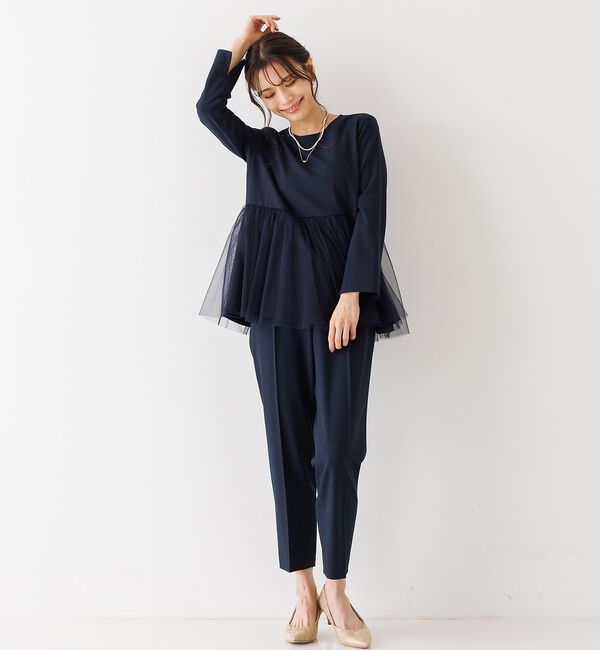 abahouse mavie「【エニデイカセット】チュールブラウス＆テーパードパンツ」|シャツ・ブラウス|