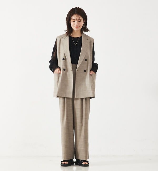 abahouse mavie「【LEE掲載・セットアップ対応】メランジ調ストレートパンツ/リネンライクタックス」|その他|