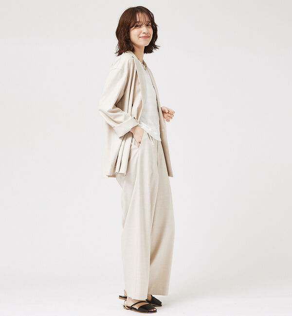 abahouse mavie「【LEE掲載・セットアップ対応】メランジ調ストレートパンツ/リネンライクタックス」|その他|