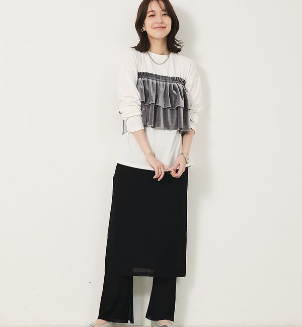 abahouse mavie「【セットアップ対応】ニットスカートレイヤードパンツ」|その他|