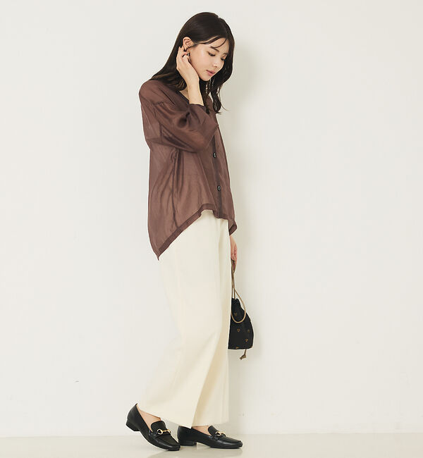 abahouse mavie「シアーシャツカーディガン」|カーディガン|