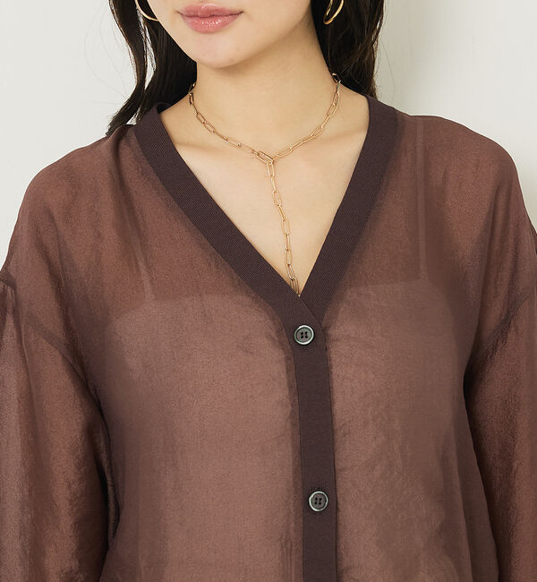 abahouse mavie「シアーシャツカーディガン」|カーディガン|