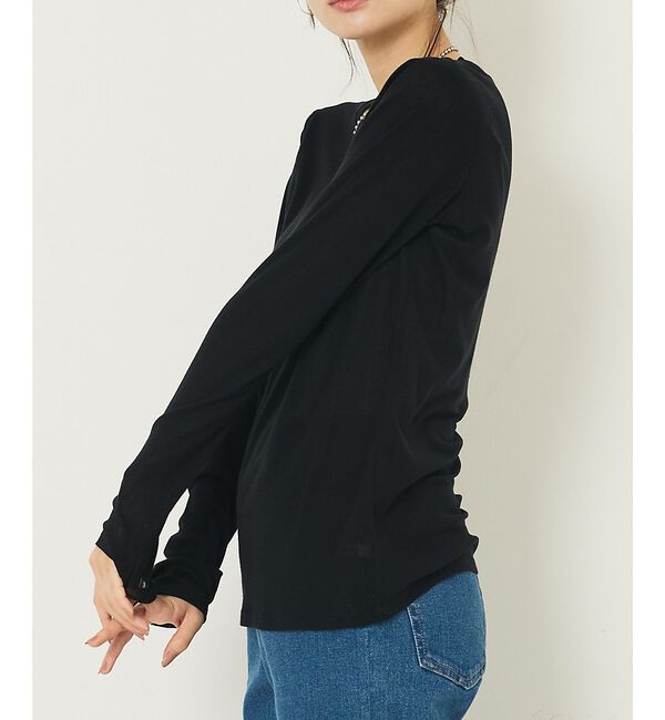 abahouse mavie「ソフトチュールロンT」|Tシャツ・カットソー|ブラック