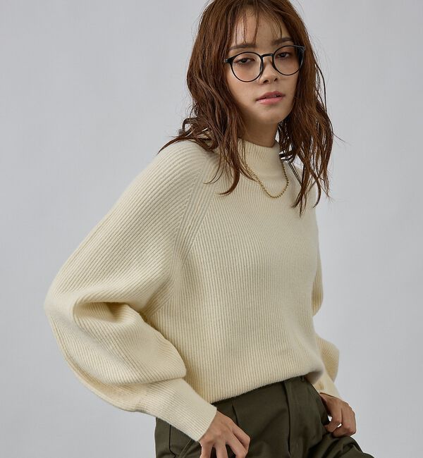 abahouse mavie「片畦モックネックプルオーバー」|ニット・セーター|