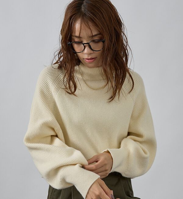 abahouse mavie「片畦モックネックプルオーバー」|ニット・セーター|