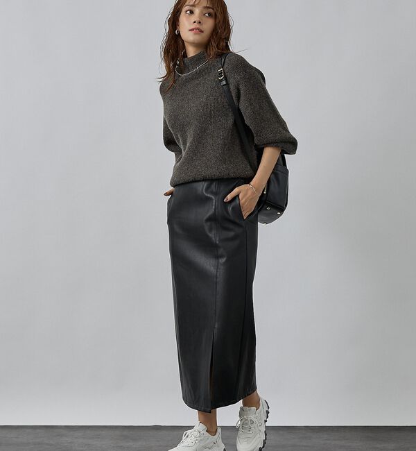 abahouse mavie「片畦モックネックプルオーバー」|ニット・セーター|