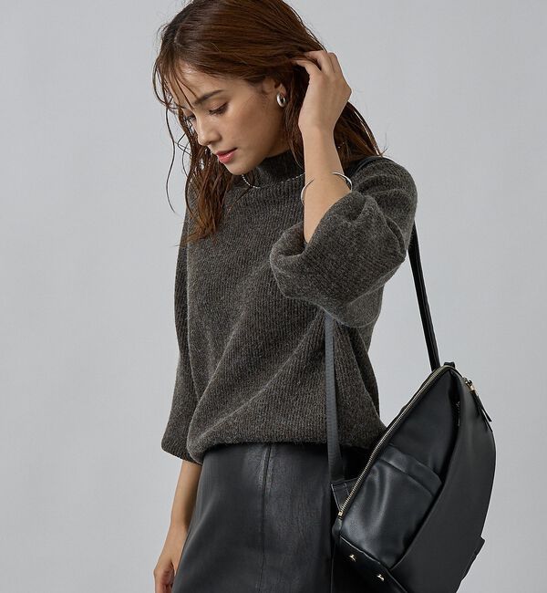 abahouse mavie「片畦モックネックプルオーバー」|ニット・セーター|