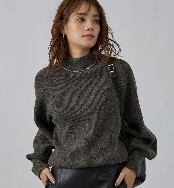 abahouse mavie「片畦モックネックプルオーバー」|ニット・セーター|