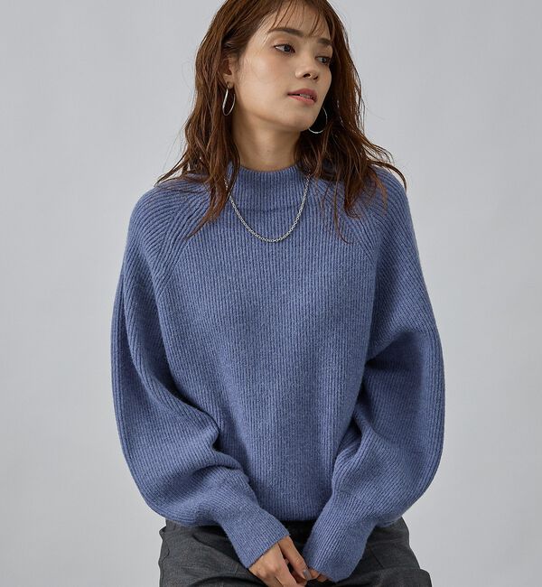 abahouse mavie「片畦モックネックプルオーバー」|ニット・セーター|