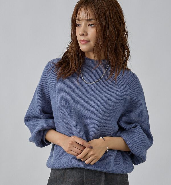 abahouse mavie「片畦モックネックプルオーバー」|ニット・セーター|
