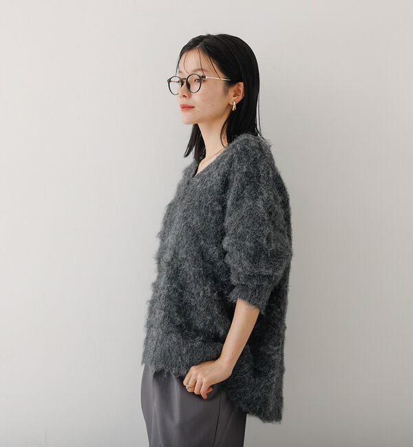 abahouse mavie「ブラッシュドVネックニット」|ニット・セーター|