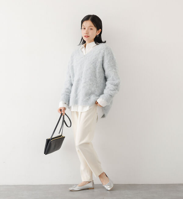 abahouse mavie「ブラッシュドVネックニット」|ニット・セーター|