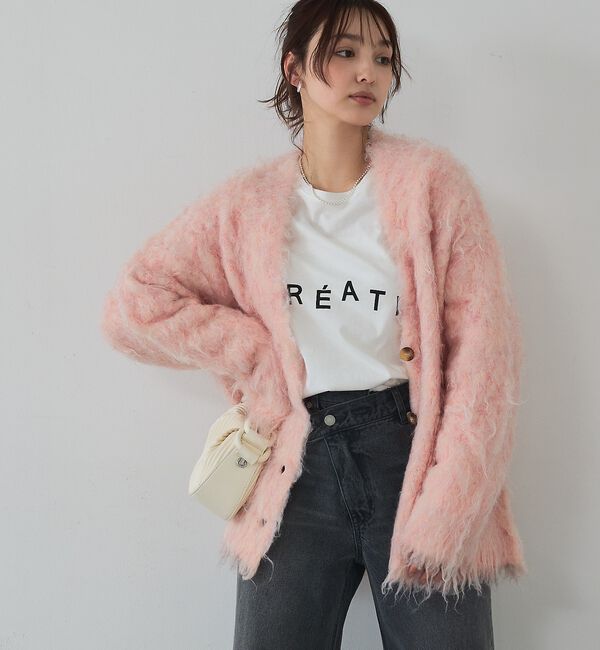 abahouse mavie「【スタッフ人気No1】シャギー起毛カーディガン/ニット/軽量/ガーリー/ふわふわ」|カーディガン|