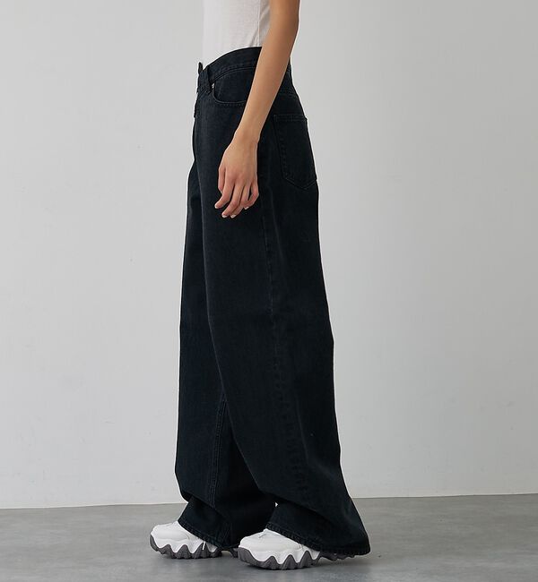 abahouse mavie「クロスウエストワイドデニム」|デニム|