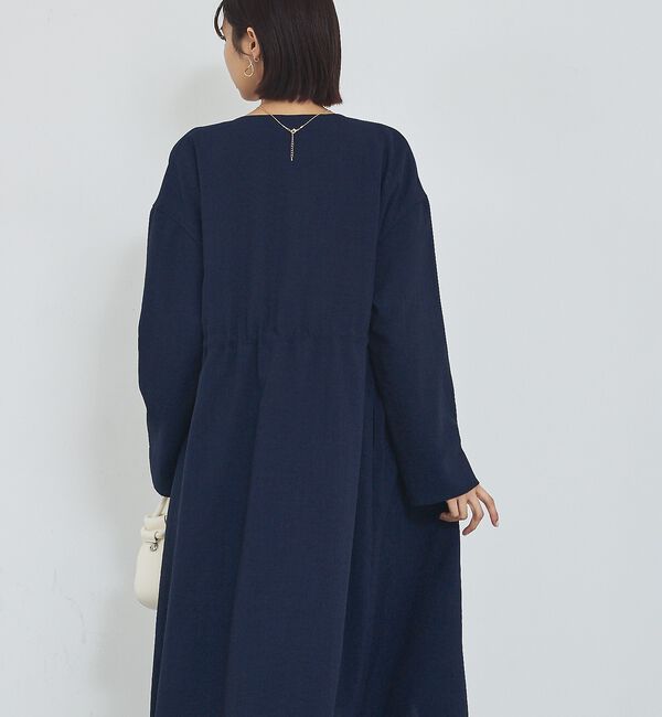 abahouse mavie「【春アウター】ノーカラーコート/通勤/きれいめ/ロング/セミオケ/春服」|ノーカラーコート|