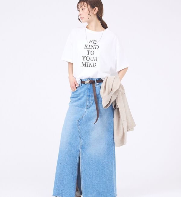 abahouse mavie「【体型カバー】ロゴタックTシャツ/半袖/大人カジュアル/体型カバー」|Tシャツ・カットソー|