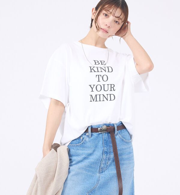 abahouse mavie「【体型カバー】ロゴタックTシャツ/半袖/大人カジュアル/体型カバー」|Tシャツ・カットソー|