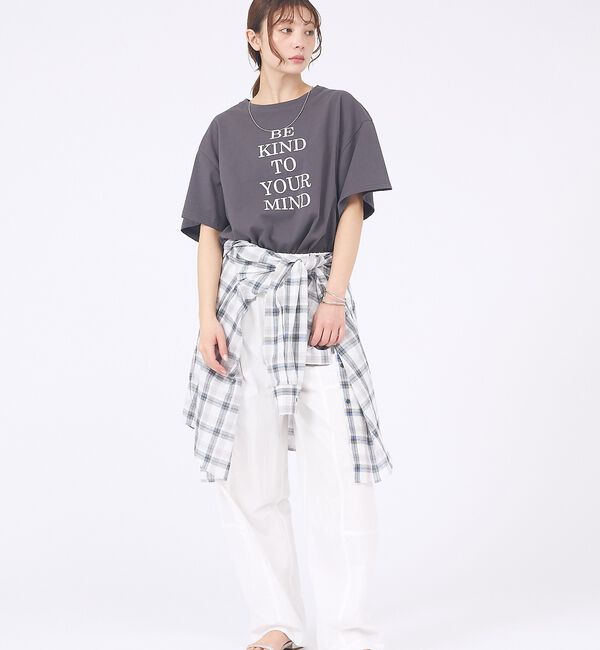 abahouse mavie「【体型カバー】ロゴタックTシャツ/半袖/大人カジュアル/体型カバー」|Tシャツ・カットソー|